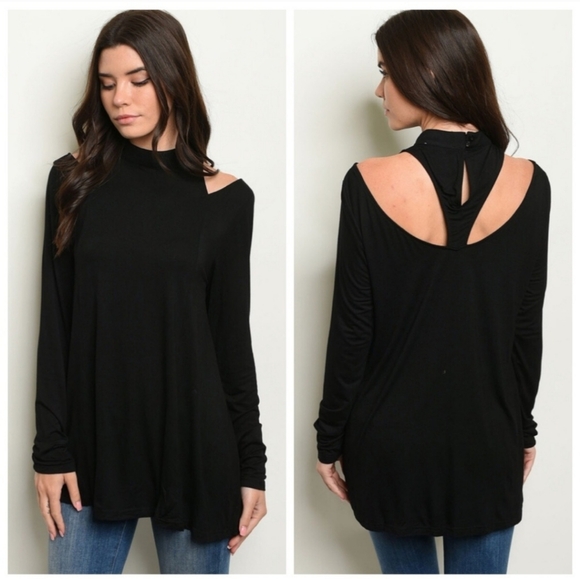 Tops - Long Sleeve Mock Neck Jersey Tunic NWT